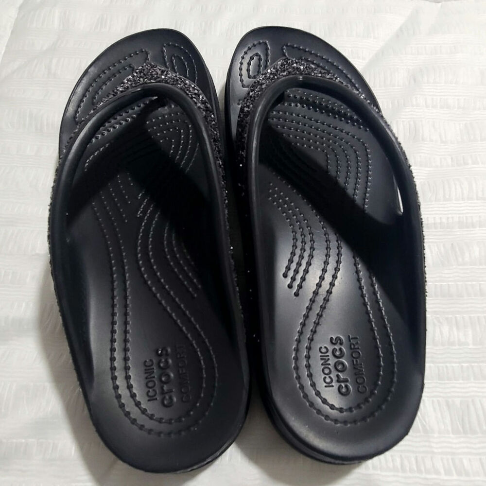 Crocs Women's Sloane Glitter Flip Sandal W7 - Picture 4 of 6